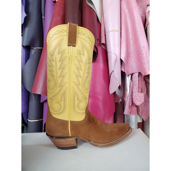 Kimmel Boot Co. Custom Shop Hash Brown Pig Western Cowboy Boots Women's 5.5 B - Picture 6 of 11